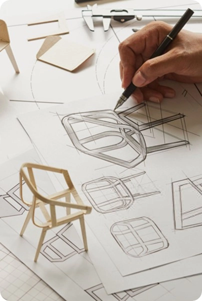 Esboços de design de mobiliário